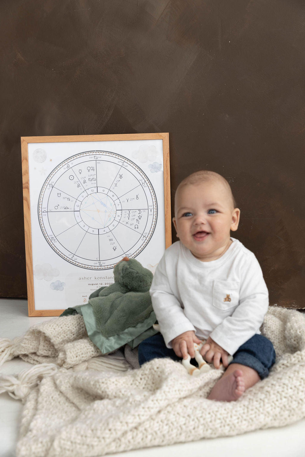 Personalized Astrology Natal Chart 16x20in Portrait for Babies x Cosmic Cub