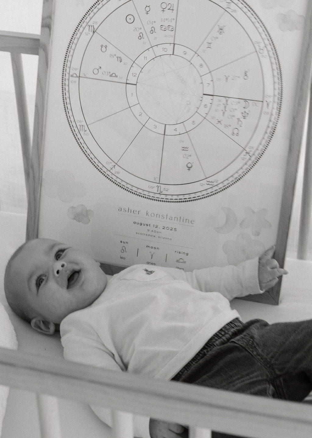Personalized Astrology Natal Chart 16x20in Portrait for Babies x Cosmic Cub