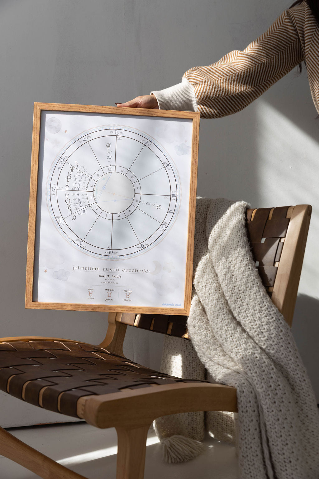 Cosmic Cub Natal Chart - Custom 16x20in UNFRAMED Print
